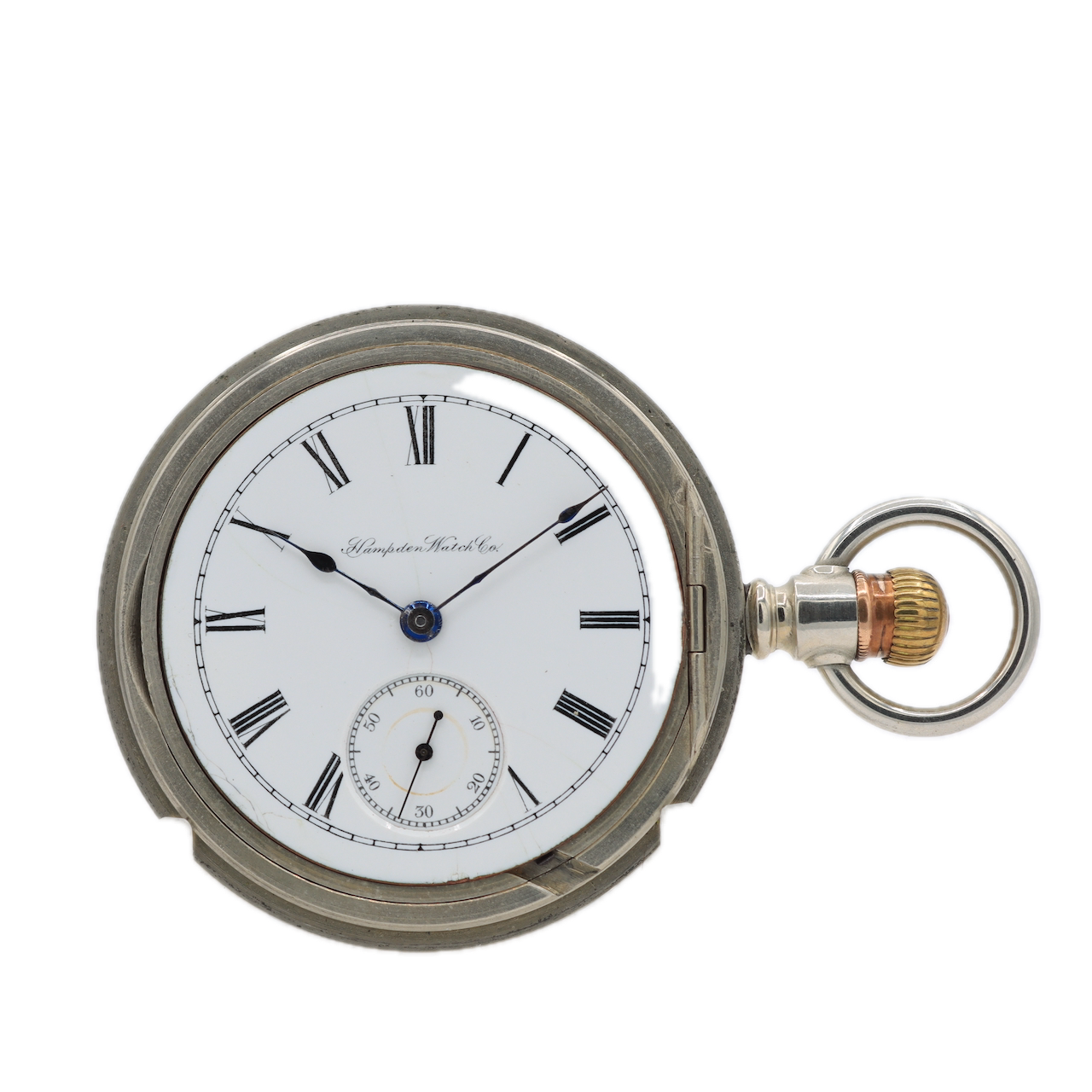 Antique 18s 1892 Hampden Swingout 9J Hunter Config. Pocket Watch Gladiator