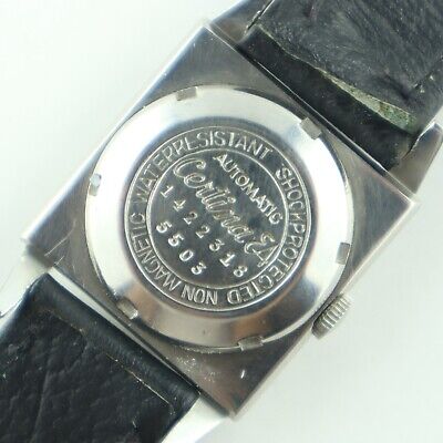 Vintage Certina 5503 Men's Automatic Wristwatch Stainless w Illinois Case Rare