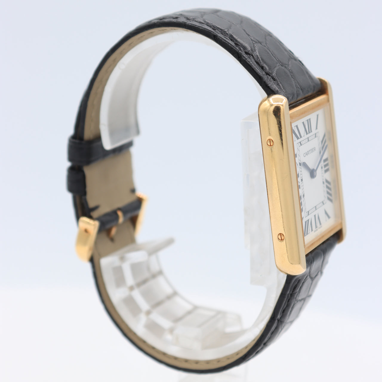 Cartier W5200004 Tank Solo Large Men's Quartz Wristwatch Swiss 18k Gold w/ Box
