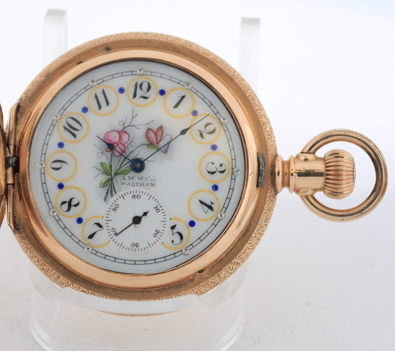 Antique 6S Waltham Multicolor 7 Jewel Mechanical Hunter Pocket Watch 10k GF