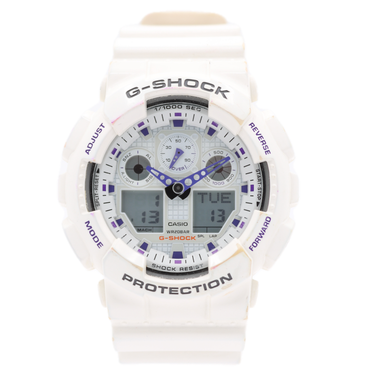 Casio G-Shock White Analog GA-100A 5081
