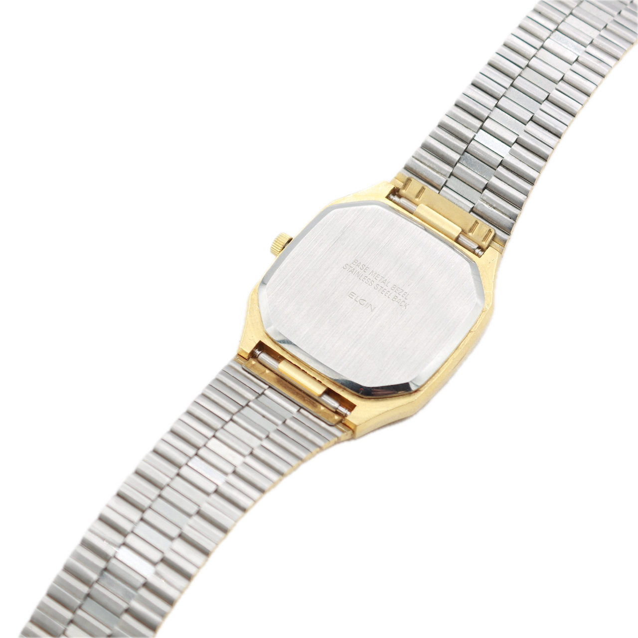 Vintage Elgin FC 180 Octagonal Date Ladies Quartz Wristwatch Japan Gold Tone