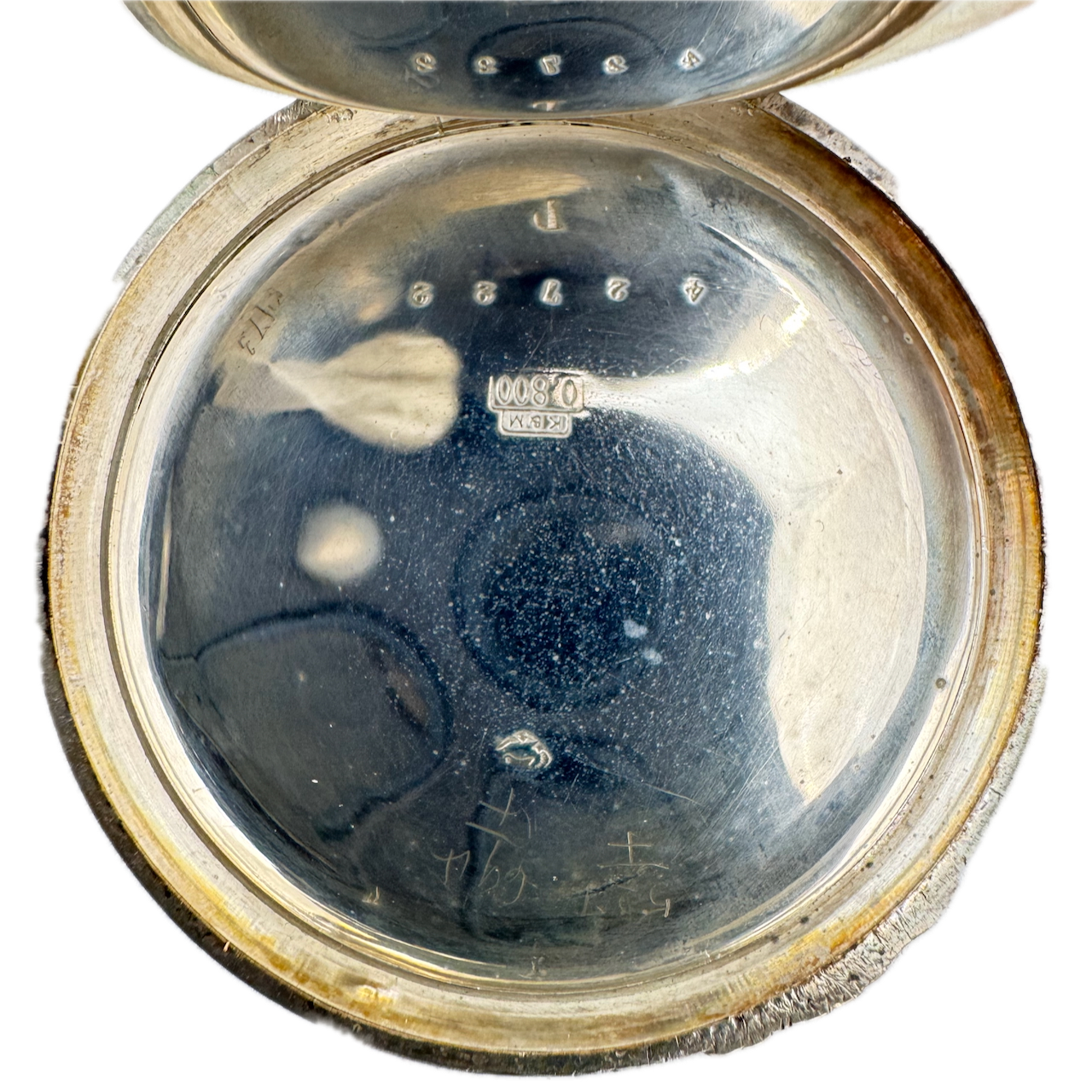 Antique K&M Moon Star Cylinder Escapement Pocket Watch Sterling Silver Swiss