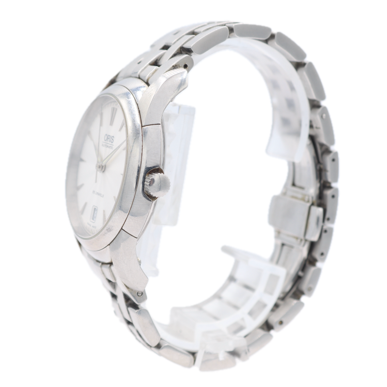 Oris 7544 Artelier White Sunburst Men's Automatic Wristwatch 633 Swiss Steel