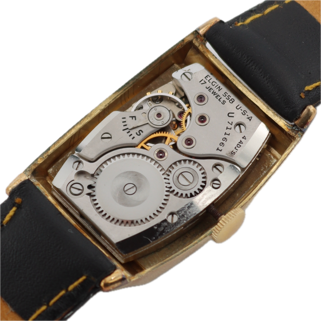 Vintage 22.5mm Elgin DeLuxe 17 Jewel Men's Mechanical Wristwatch 558 USA 10k GF