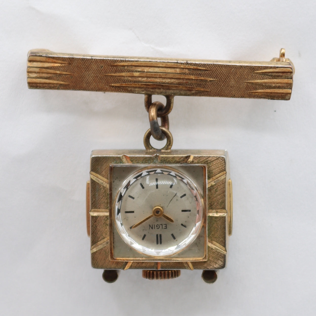 Vintage Elgin TV Style Case 17J Mechanical Pendant Watch 907 Gold PlatedGermany