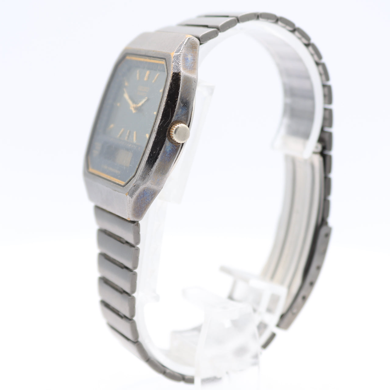 Vintage 1992 Seiko H601-5479 Ana Digi Men's Quartz LCD Wristwatch Japan PVD