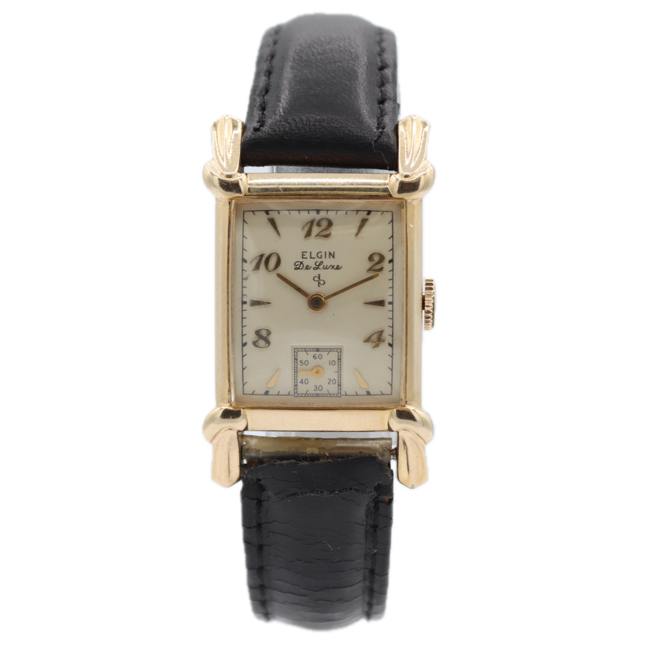 Vintage 1949 Elgin 5518 De Luxe 17 Jewel Men's Mechanical Wristwatch 624 10k GF