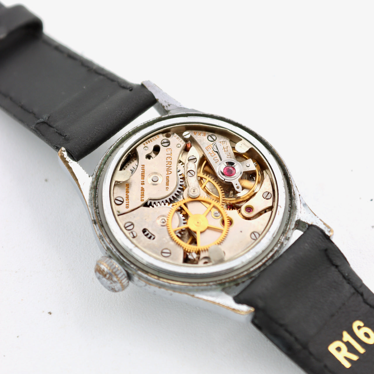 Vintage 30mm Cyma Sportsman Military Style Men's Wristwatch Eterna Steel