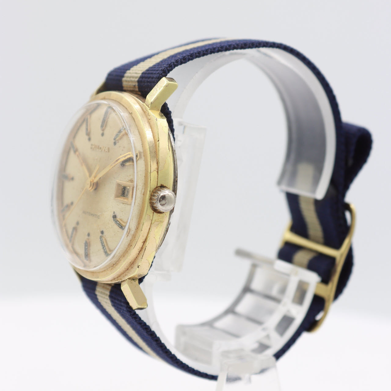 Vintage 1968 Bulova 2827 Cushion Case Men's Automatic Wristwatch 11 ALACD Swiss
