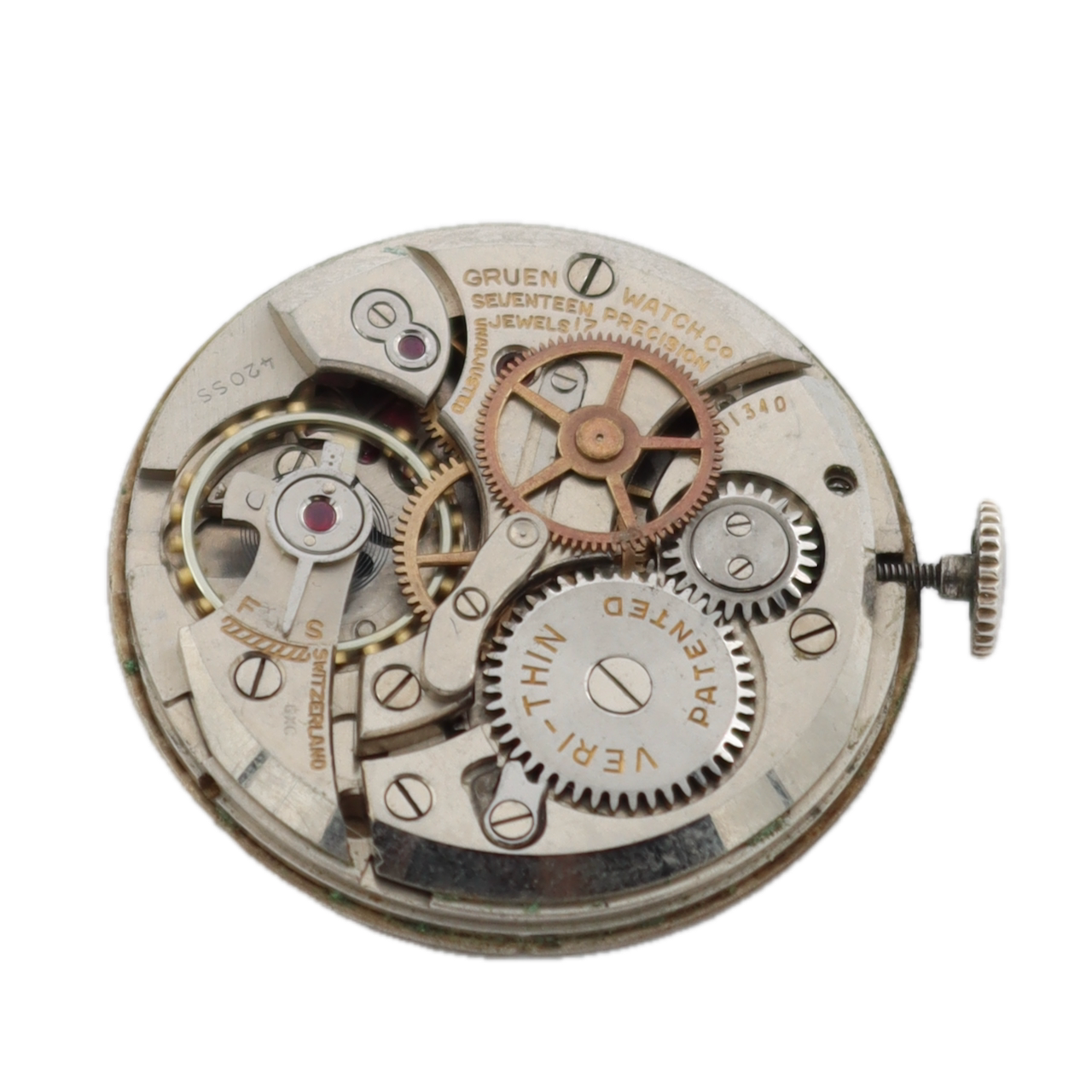 Vintage Gruen 420SS-555 Pan Am Men's Mechanical Wristwatch Swiss 10k GF