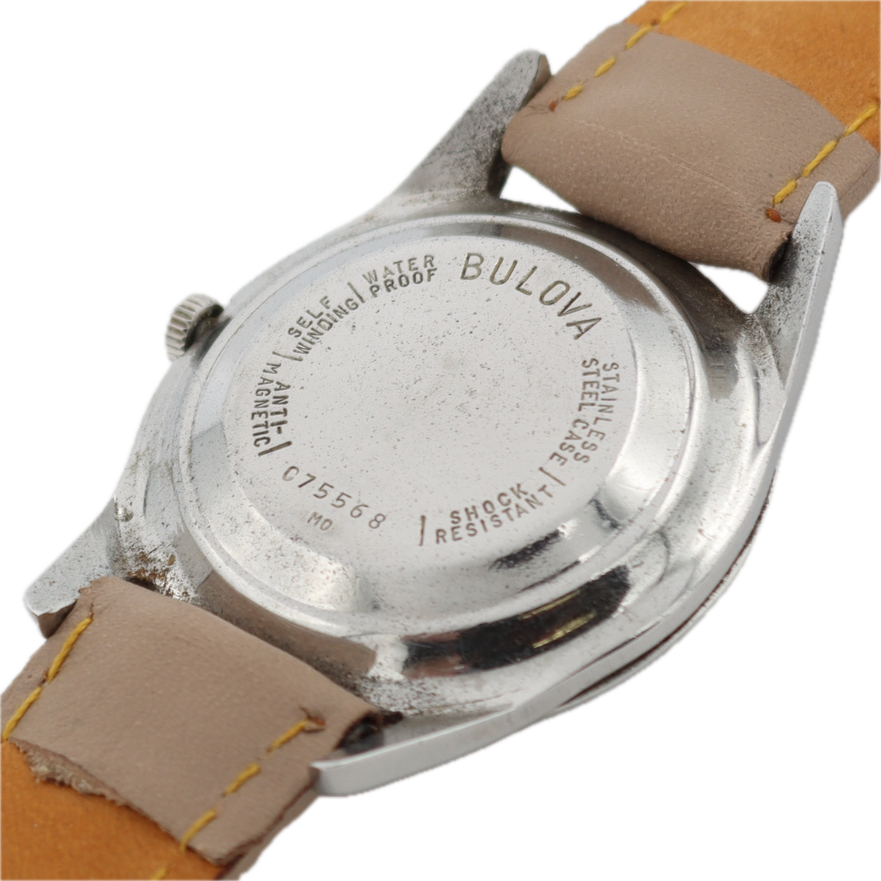 Vintage 33.5mm 1960 Bulova Linen Dial 23 Jewel Men's Automatic Wristwatch Steel