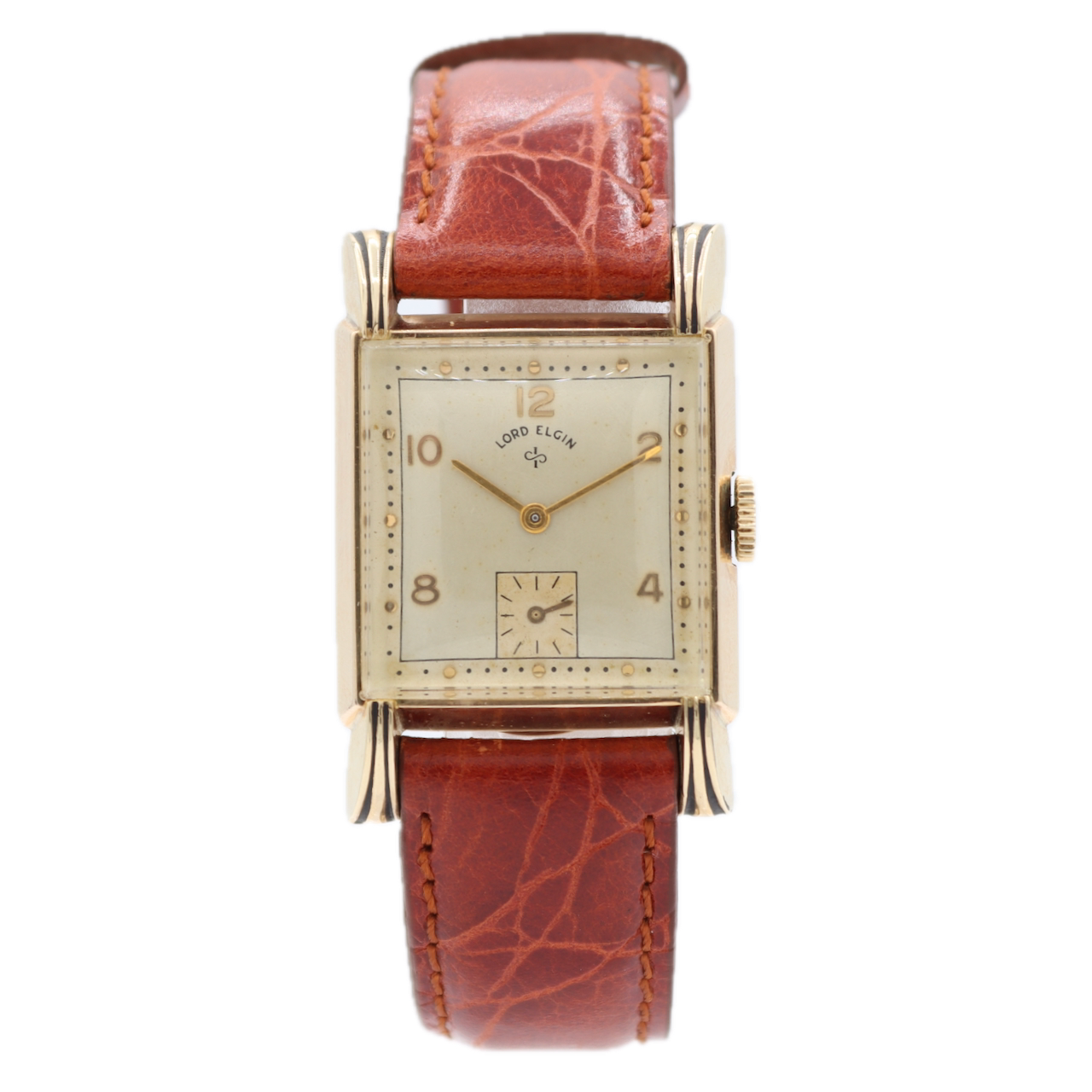 Vintage 1951 Lord Elgin Fancy Lugs Men's Mechanical Wristwatch 556 USA 14k GF