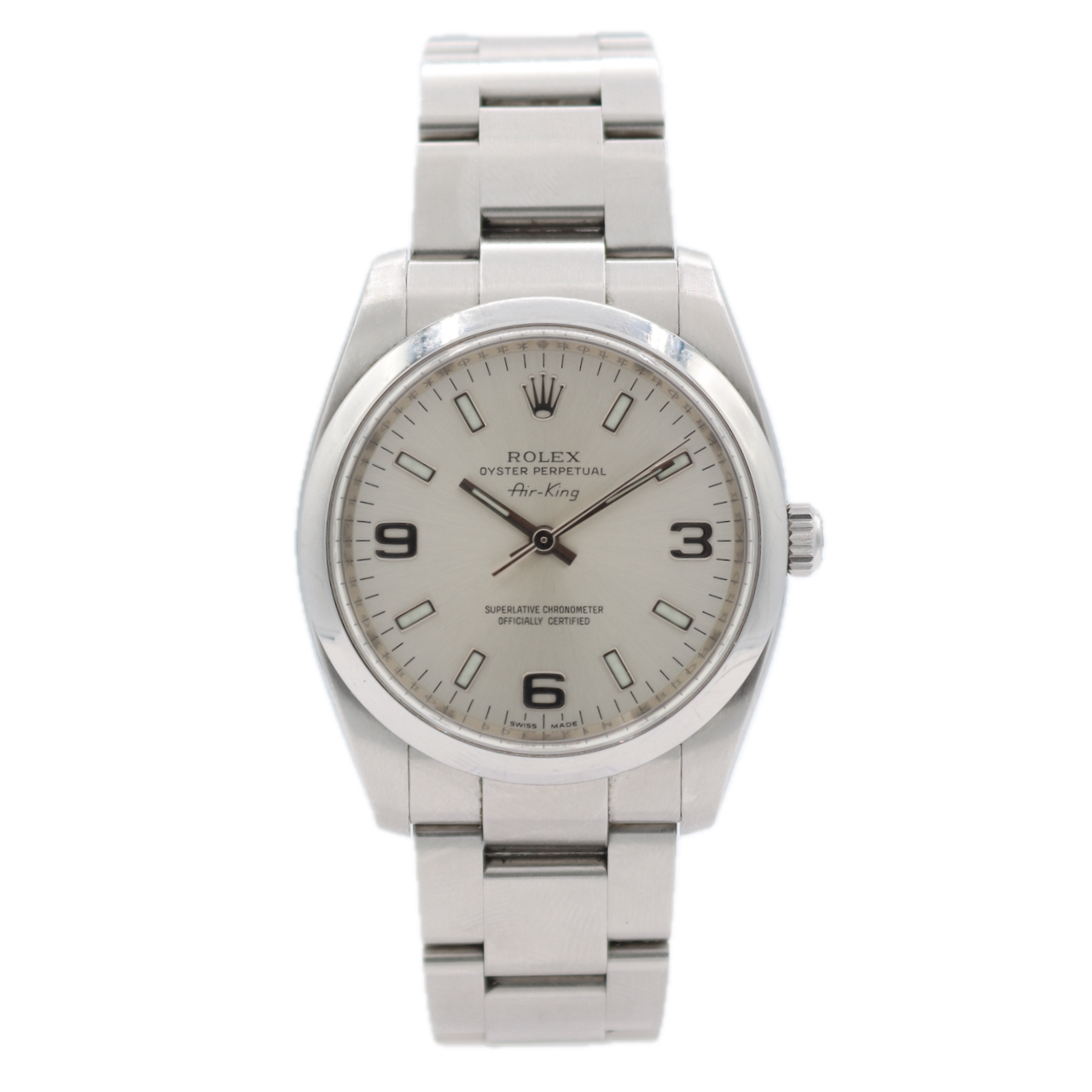 35mm 2007 Rolex 114200 Air King Men's Automatic Wristwatch 3130 Swiss S.Steel