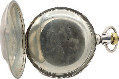 Antique 18 Size Hampden Model 3 15 Jewel Mechanical Pocket Watch Coin Silver