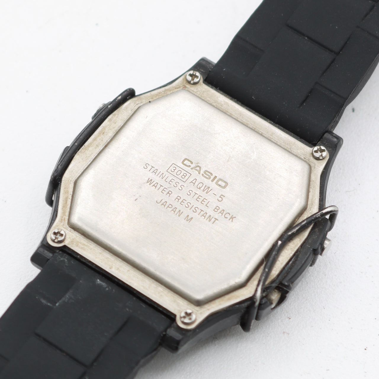 Vintage Casio AQW-5 Men's Quartz LCD Wristwatch Japan Steel & Plastic