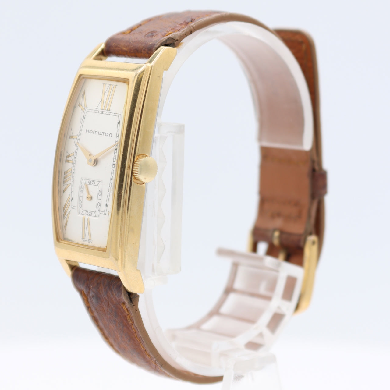 Vintage 21mm Hamilton Carlisle Reissue 15 JMen's Quartz Wristwatch Gold Tone