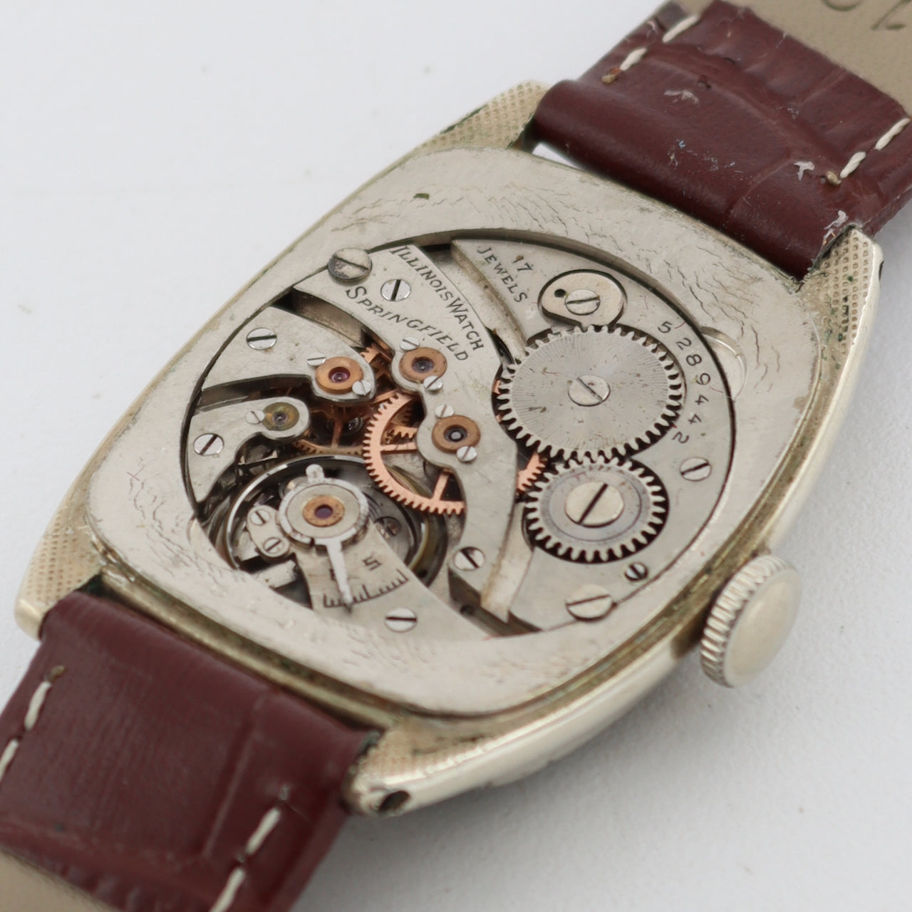 Antique 1929 Illinois Art Deco Men's Mechanical Wristwatch 905 USA 14k