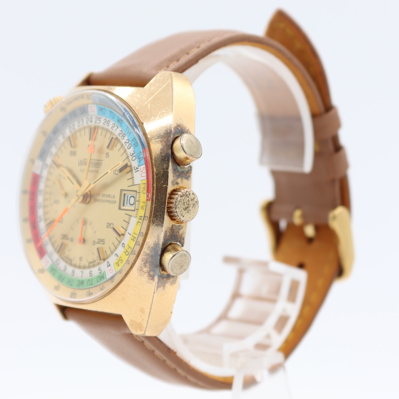 Wakmann 9804 Regatta Yachting Men's Automatic Wristwatch Gold Plated Serviced