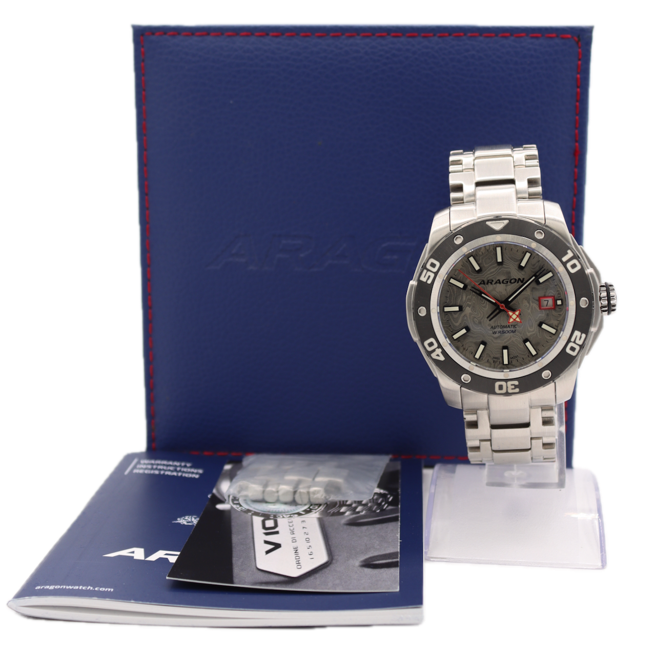 46mm Aragon A342 Superjet Damascus Men's Automatic Wristwatch Swiss Steel W/ Box