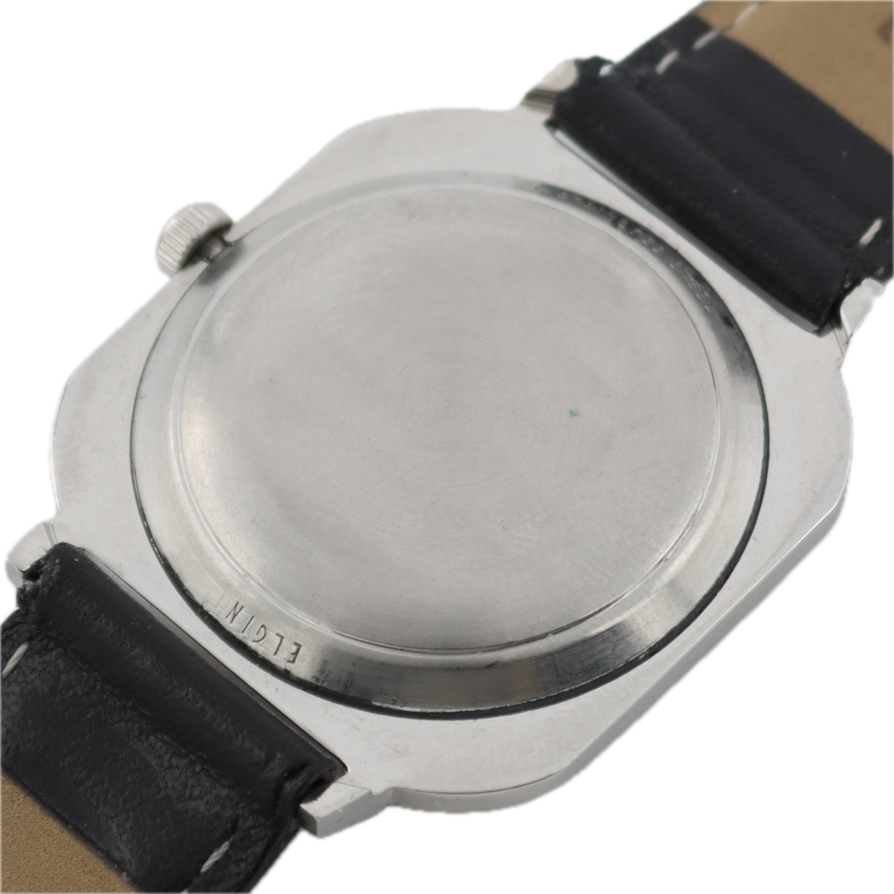 Vintage 32mm Lord Elgin 25 Sunburst Men's Automatic Wristwatch Stainless Steel