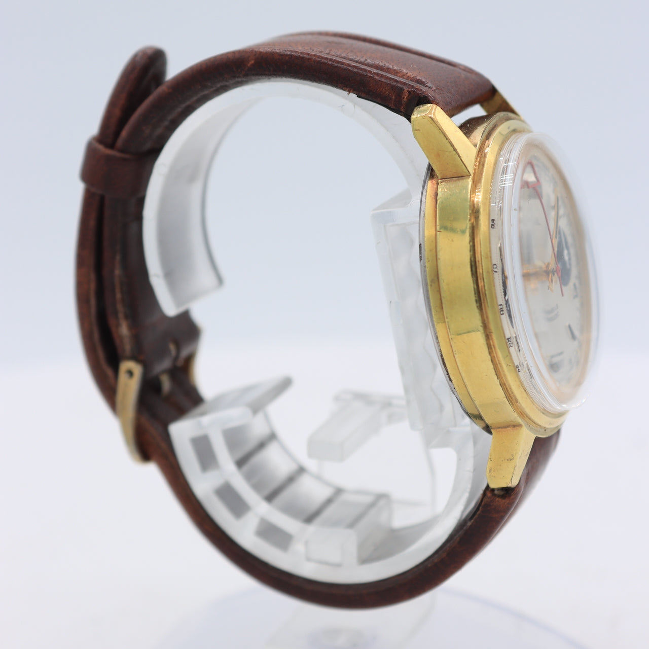 Vintage Le Jour 1376 Panda Men's Chronograph Wristwatch Valj. 7734 Gold Tone
