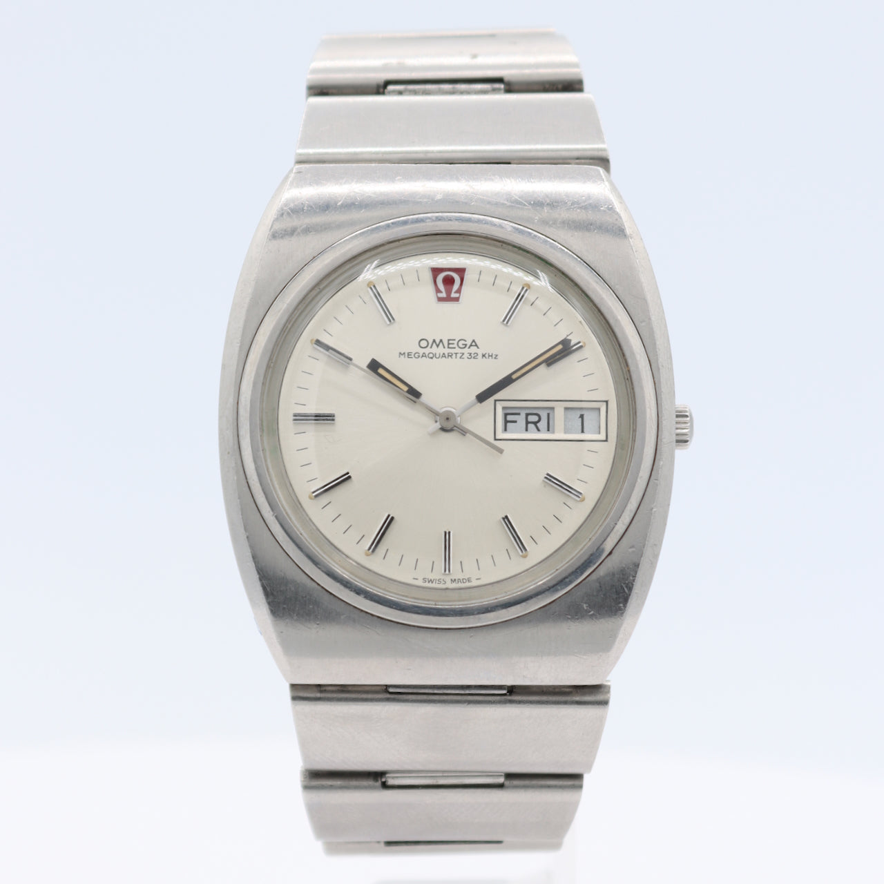 Vintage Omega 196.0030 Megaquartz Day Date Men's Quartz Wristwatch 1310 Steel