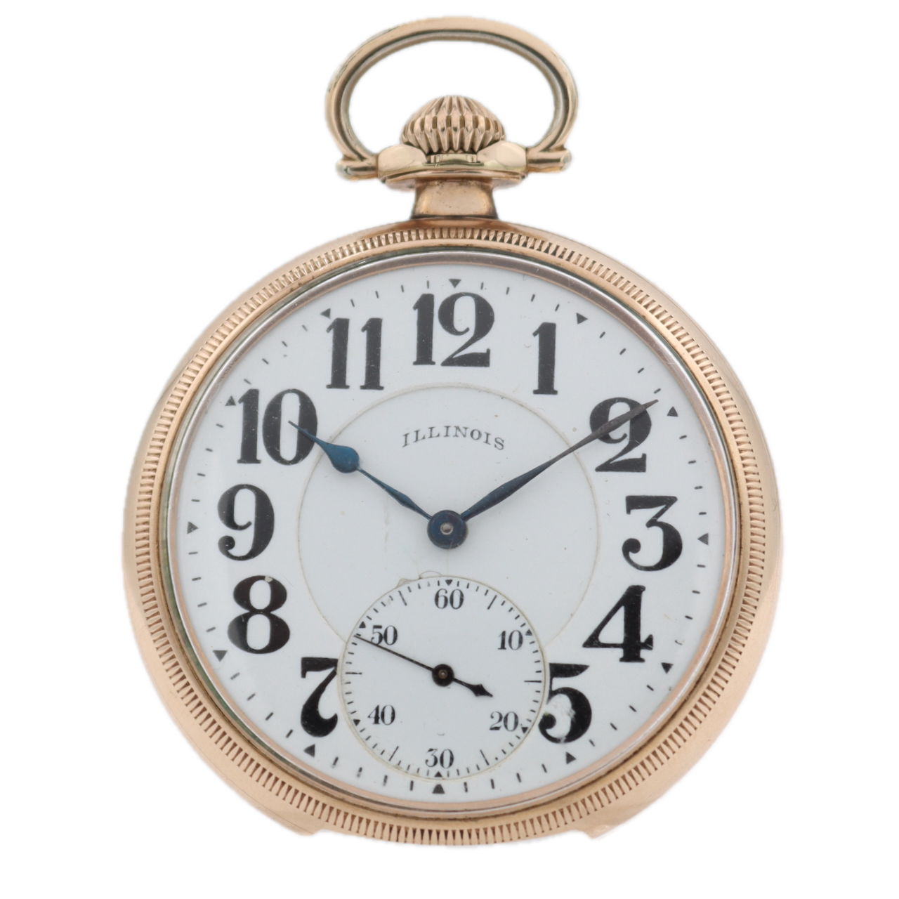 Antique 16s Illinois Railroad Pocket Watch Bunn Special w Locomotive 10k GF