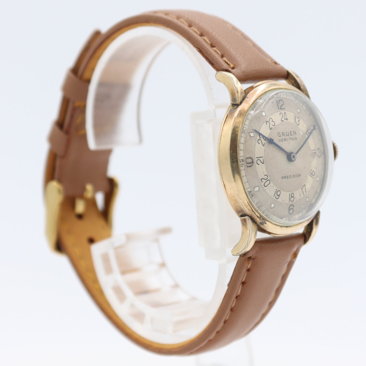 Vintage Gruen 420SS-555 Pan Am Men's Mechanical Wristwatch Swiss 10k GF