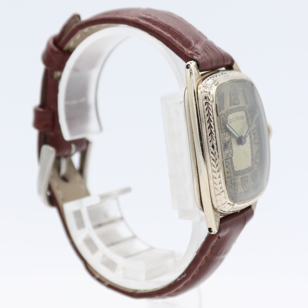 Antique 1929 Illinois Art Deco Men's Mechanical Wristwatch 905 USA 14k