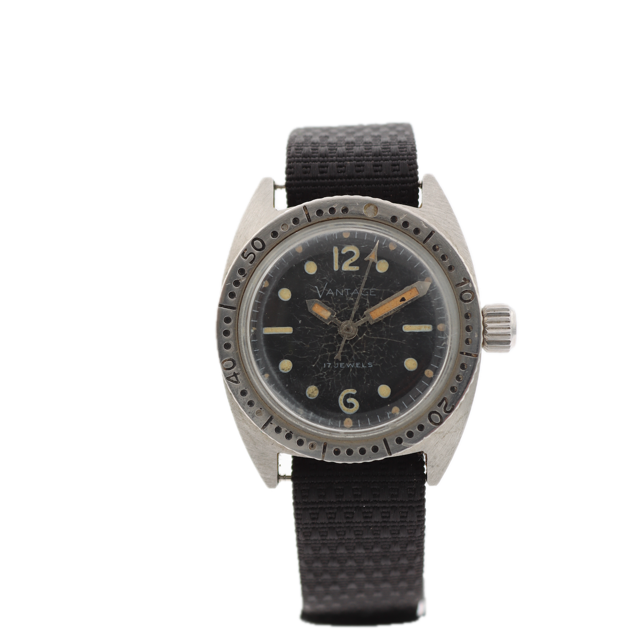Vintage 31mm Vantage Skin Diver Men's Mechanical Wristwatch 45 Chrome Plated