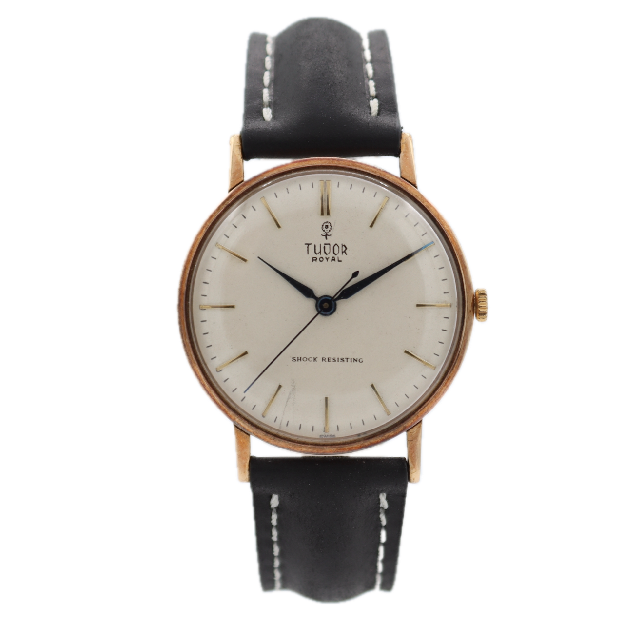 34mm Tudor Royal Men's Automatic Wristwatch Swiss 9k Gold Classic Dress Watch