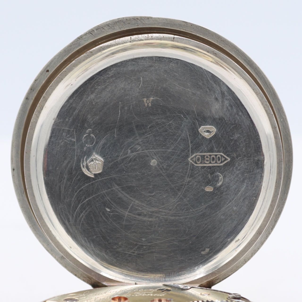 Antique Lange & Sohne Private Label Mechanical Pocket Watch Gold Hands Silver