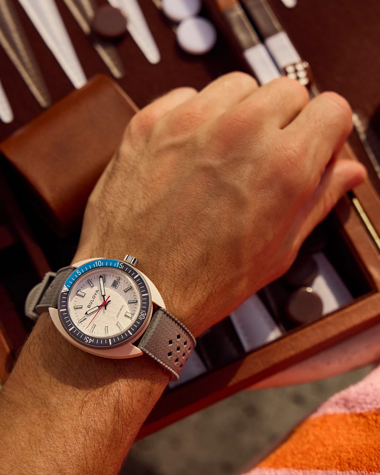 41mm Bulova 98B449 Oceanographer Snorkel Men's Quartz Wristwatch G.W. Shark