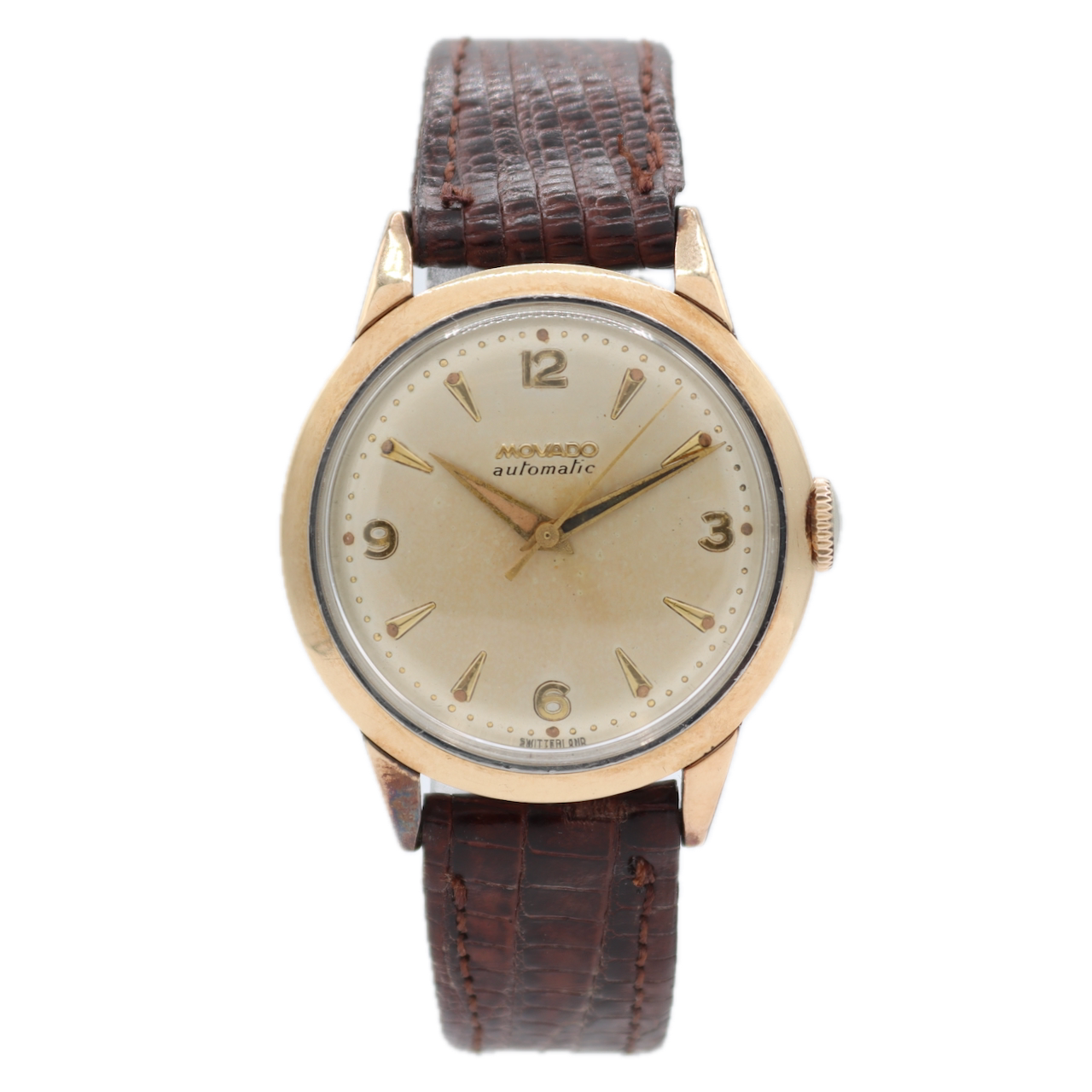 Vintage 33m Movado 16160 Tropical Men's Automatic Wristwatch Swiss Gold Capped