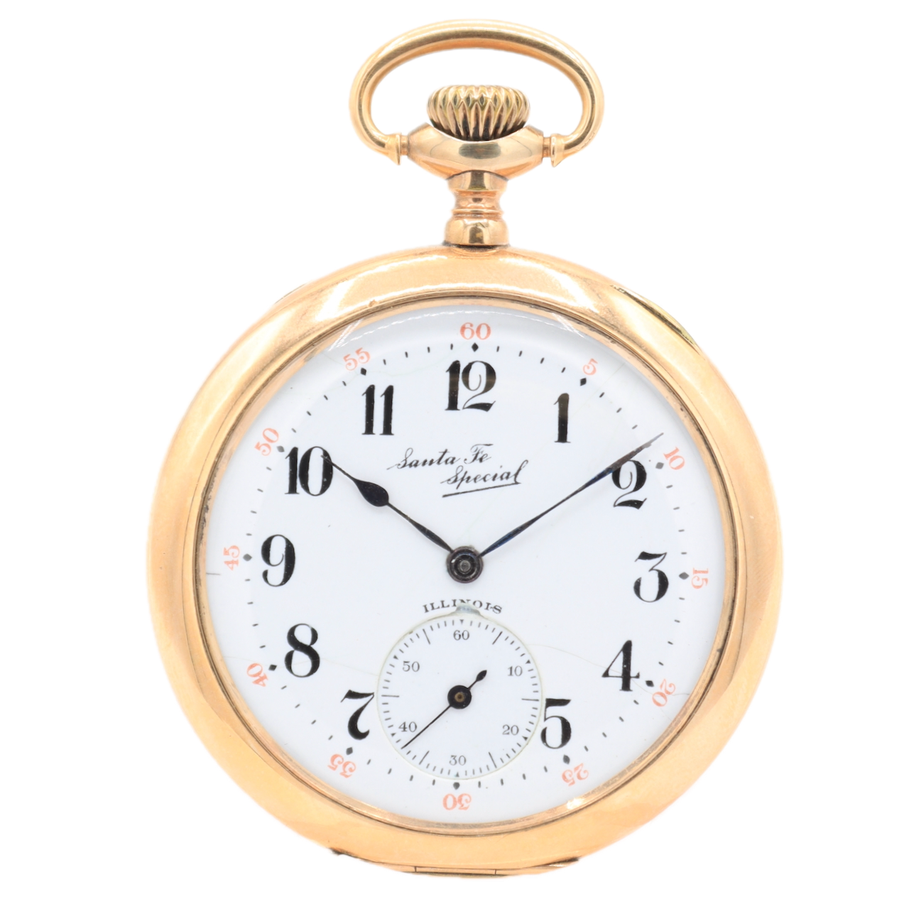 Antique 18s 1923 Illinois Santa Fe Special 21j Mechanical Pocket Watch 274