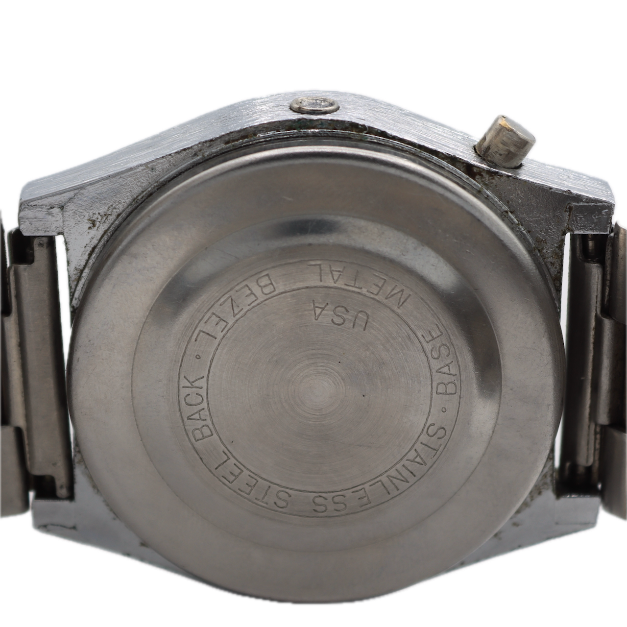 Vintage Unbranded Time Computer Men's Digital LED Wristwatch USA Steel & Chrome