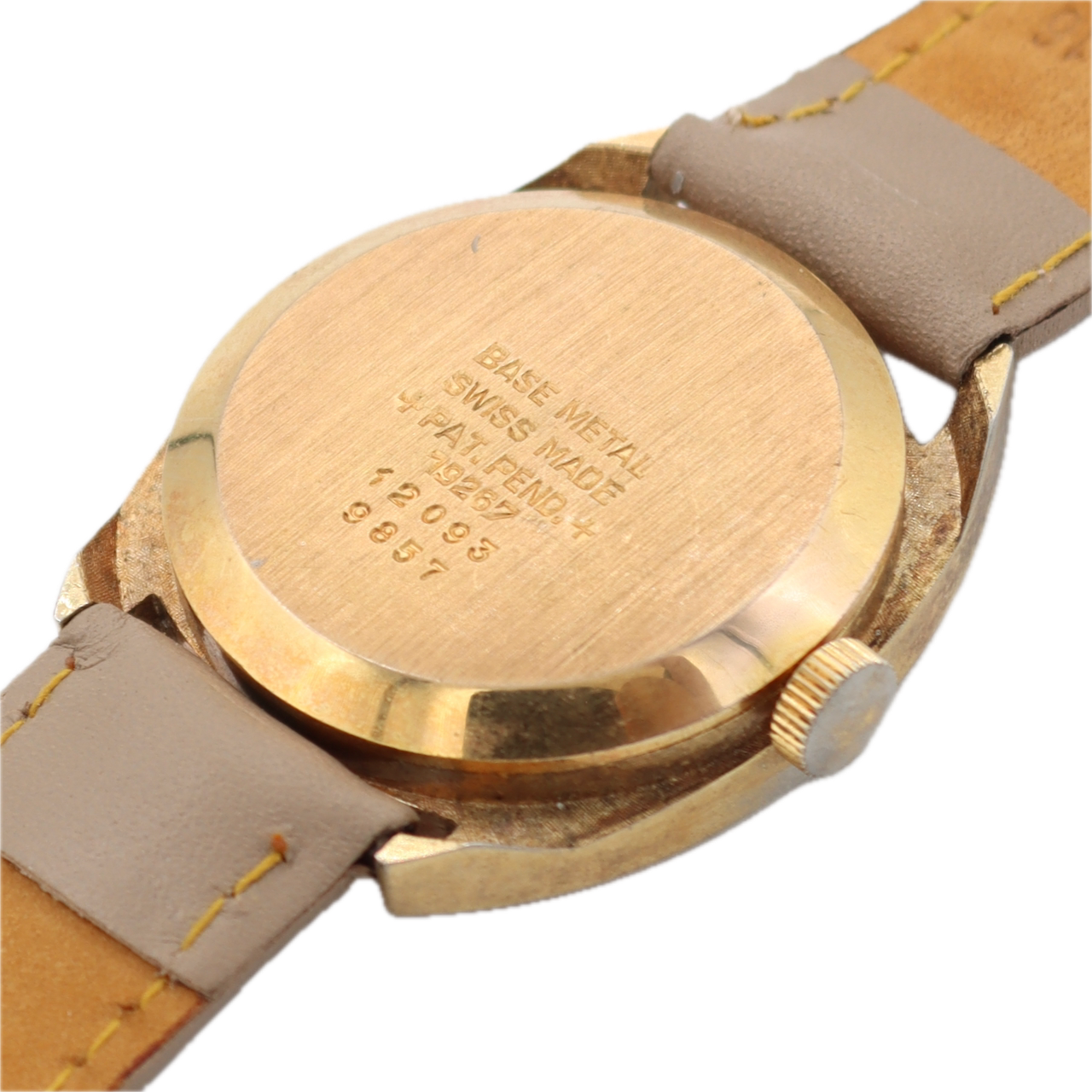 Lucerne 9857 Jump Hour Men's Mechanical Wristwatch Bettlach 8800 Swiss Gold Tone