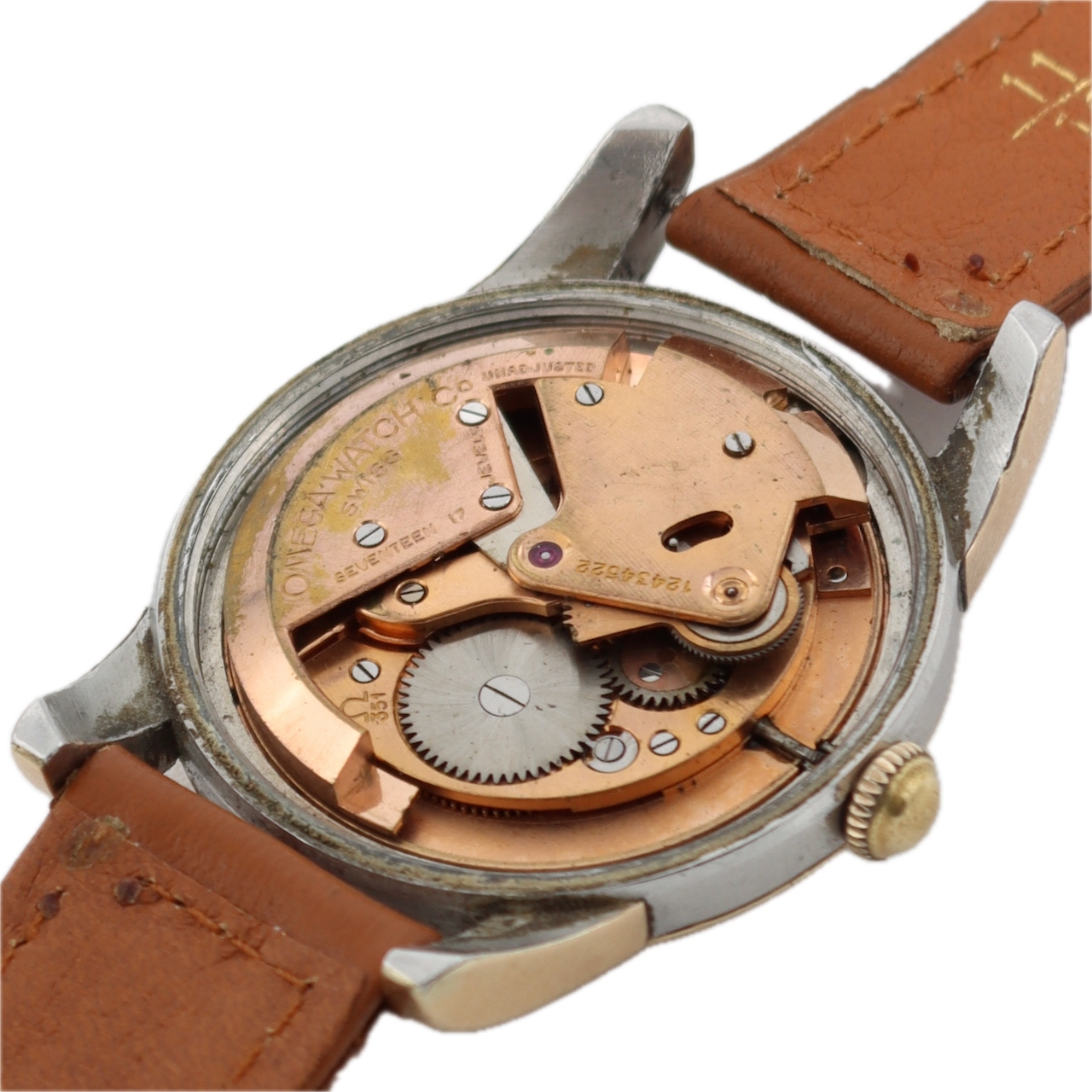 Vintage 1950 Omega 2577-10 Bumper Men's Automatic Wristwatch 351 Gold Capped