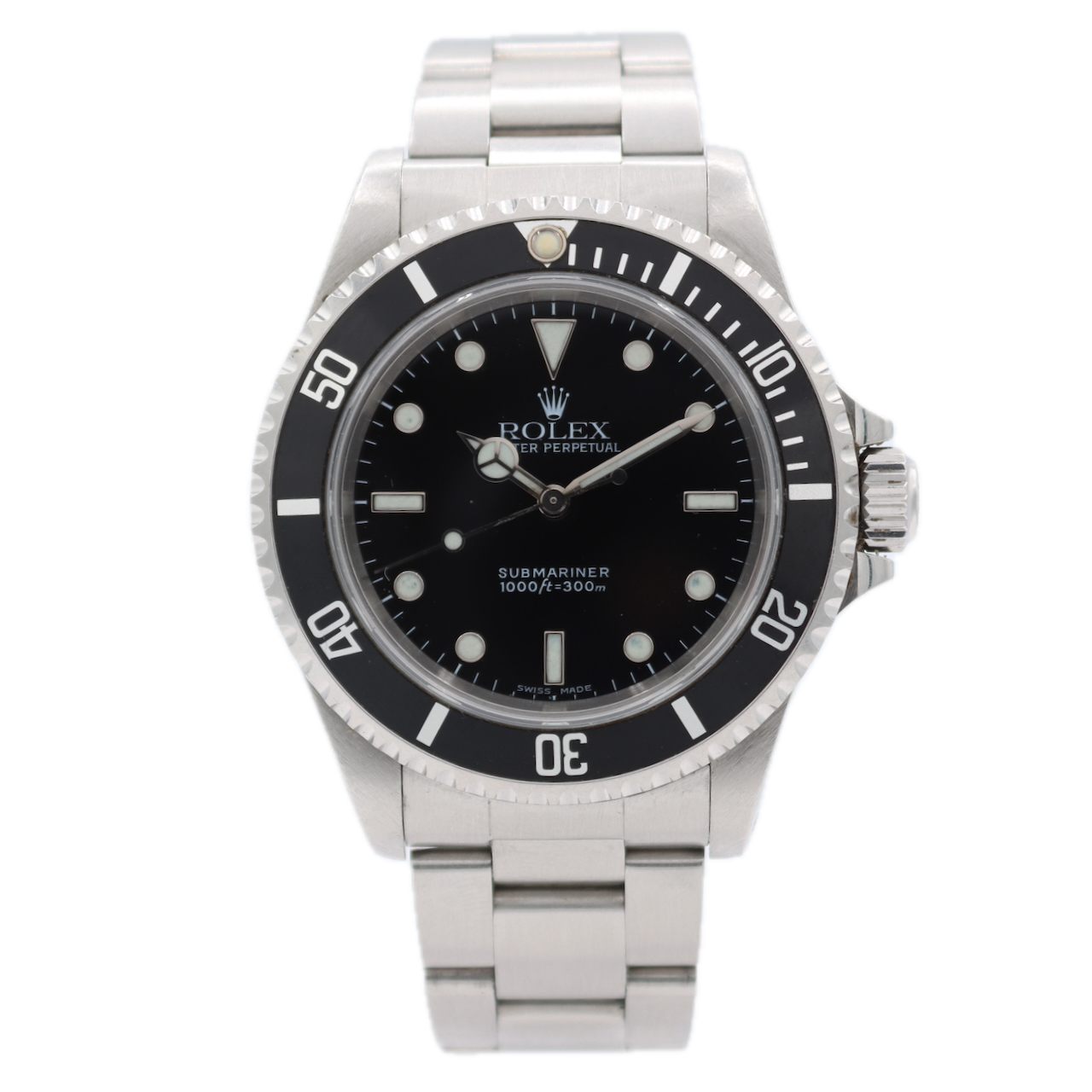 Vintage 39mm Rolex 14060 Submariner No Date Men's Automatic Wristwatch Steel