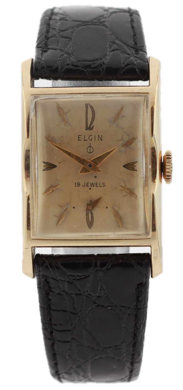 Vintage Elgin 9522YSS Arrow Men's Mechanical Wristwatch 732 USA Steel & 10k RGP