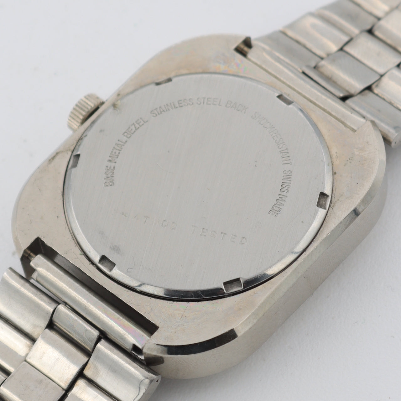 Vintage Sutton Jumbo Blue Day Date Men's Mechanical Wristwatch 582 Swiss
