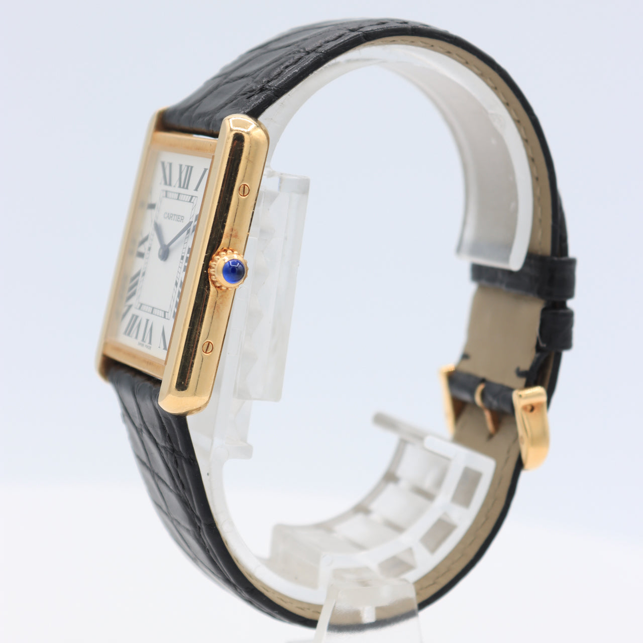 Cartier W5200004 Tank Solo Large Men's Quartz Wristwatch Swiss 18k Gold w/ Box