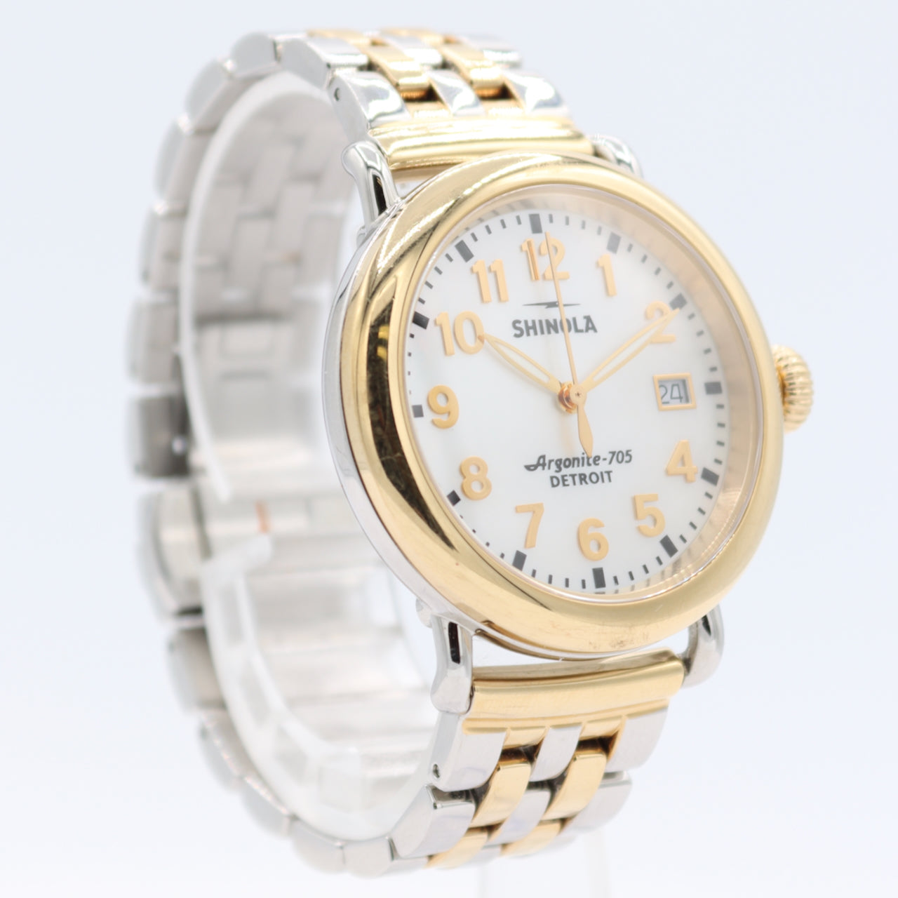 Vintage 36mm Shinola Runwell MOP Dial Men's Quartz Wristwatch Argonite-705