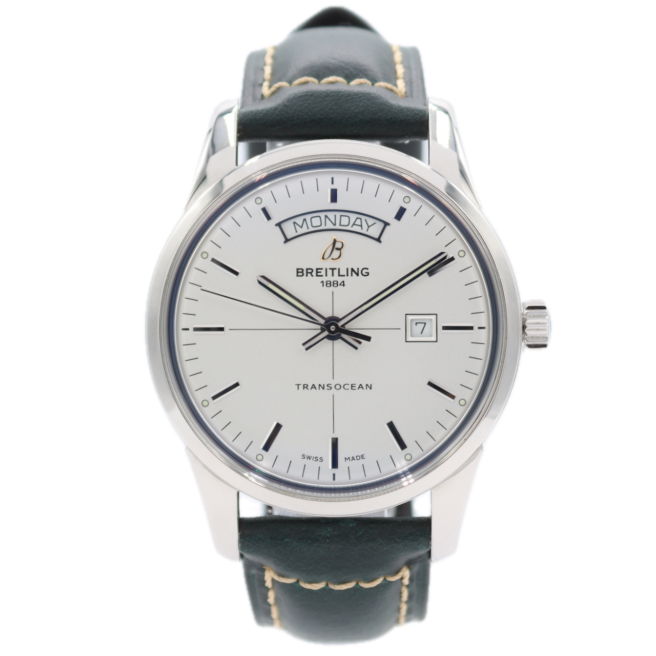 Breitling A45310 Transocean Day Date Men's Automatic Wristwatch Swiss Steel