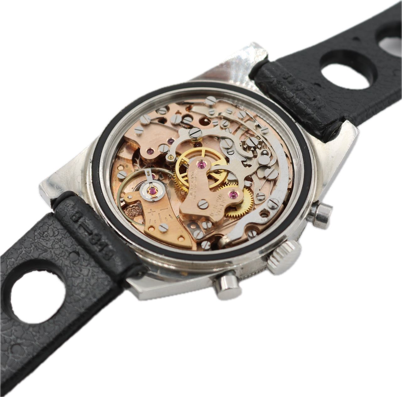Vintage 36mm Alpha Skin Diver Men's Mechanical Wristwatch Valjoux 92 Steel