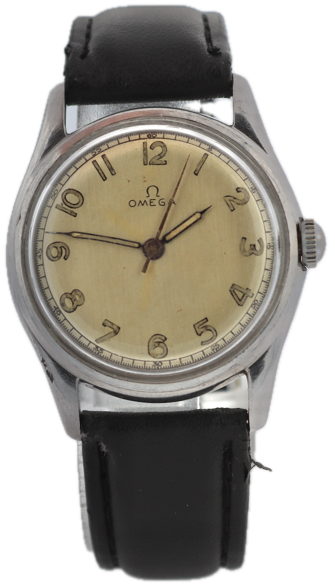 Vintage Omega Military Style Men's Mechanical Wristwatch R17.8 Swiss Steel