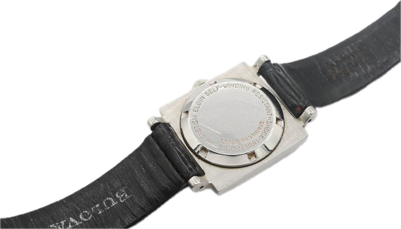 Vintage 28mm Elgin Shockmaster Dante Men's Automatic Wristwatch 645 USA Steel
