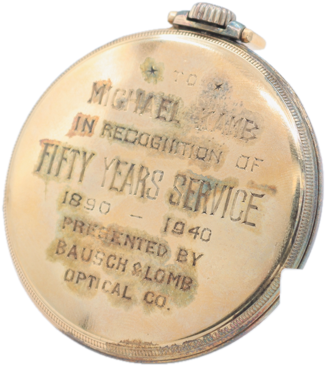 Vintage 12s 1942 Waltham Bausch & Lomb Award 17 Jewel Pocket Watch 217 10k GF