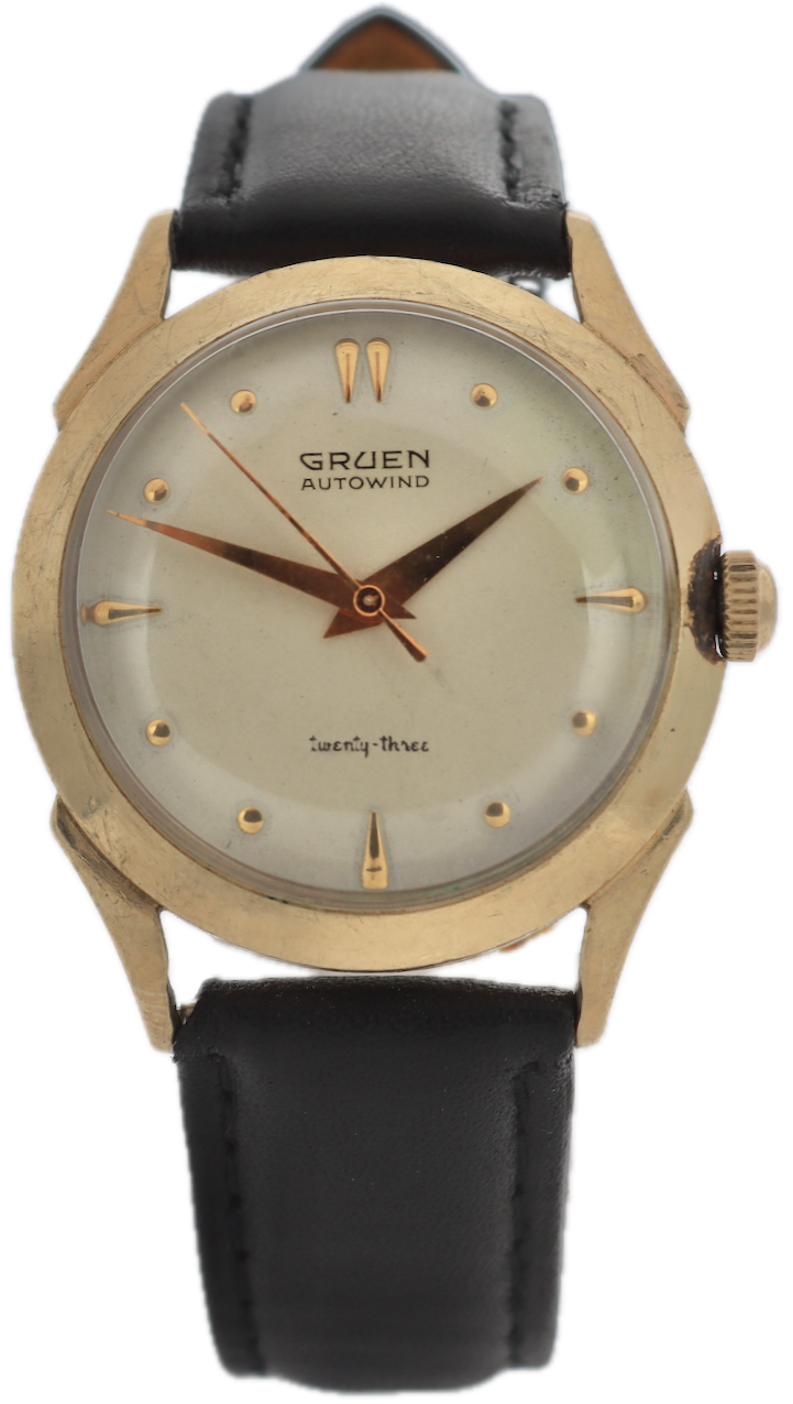 Vintage Gruen 930SS-935 23 Dress Men's Automatic Wristwatch 930SS Steel & 10k GF